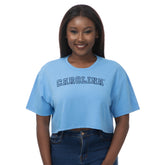 Carolina Puff Print Boxy Crop Tee
